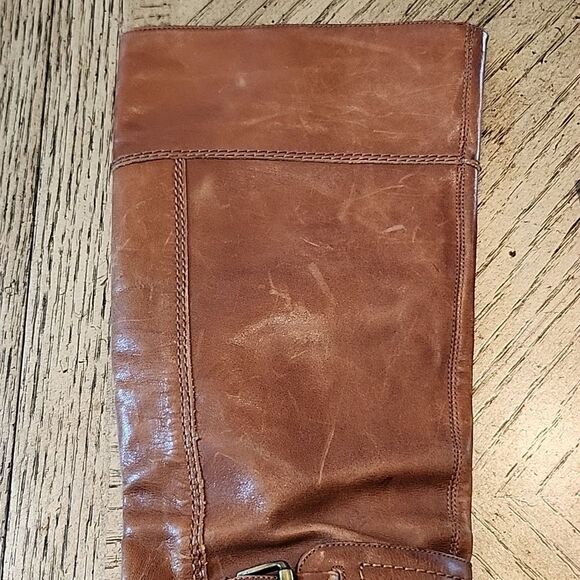 Tan Leather 4 inch heels boots River Island size 38 or 7 - Picture 3 of 13